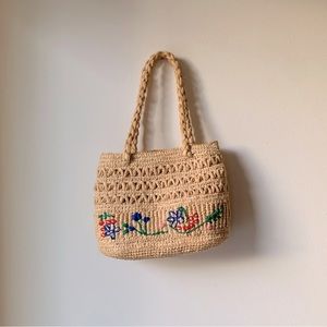 Rouje floral embroidered basket bag